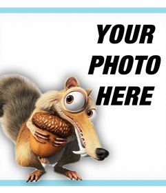 Upload your photo to be with the squirrel of Ice Age