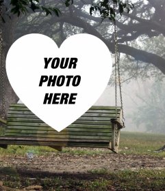 Landscape with a swing to put your photo inside a heart