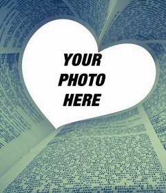 Photo effect of a book with a heart for your photo 