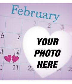 Celebrate Valentines Day with this photomontage of a calendar of February