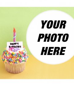 Photo effect with a birthday cupcake for your photo