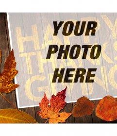 Happy Thanksgiving photo effect to your photo