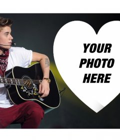 Upload your picture inside a heart and with Justin Bieber