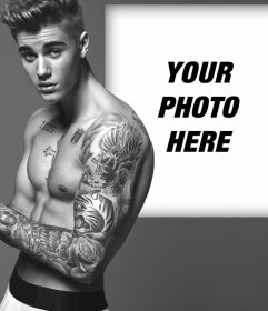 Upload your picture next to Justin Bieber showing his tattoos