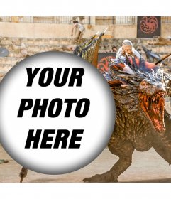 Upload your photo with Khaleesi and his dragon in a scene from Game of Thrones