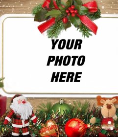 Photo effect with Christmas ornaments for upload your photo