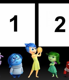 A photo effect with all characters of the movie Inside Out