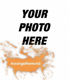 Photo effect of orange mark to stop violence against women