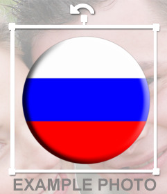 Decorative button with Russia flag to paste in your photos