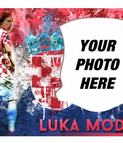 Photo effect with Luka Modric, the Croatian midfielder soccer team