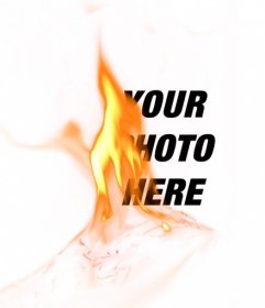 Photomontage with a filter with a yellow flame of fire to put up your photos and create incredible effects