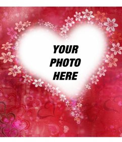 Heart with flowers to decorate your photo with this free effect