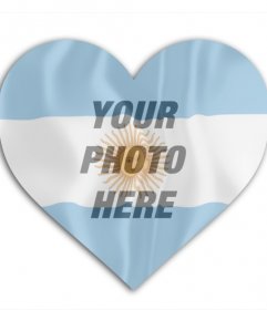 Add your image with the flag of Argentina in the shape of a heart in the background