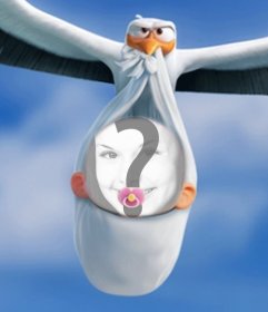 Add your face to the baby of Storks movie with this mounting