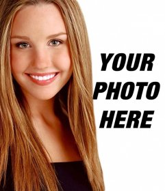 Create photomontages with Amanda Bynes before her transformation where you can also create a phrase with the typography and the color you choose