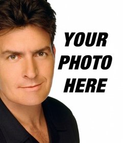 Create a montage of Charlie Sheen to appear in a photo with the actor on it