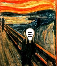 Photomontage of the picture The Scream by Munch to put the photo of your choice