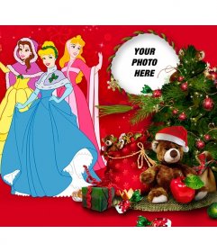Photomontage Children Christmas with Cinderella
