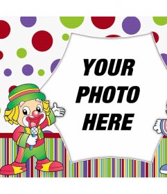 Colorful photo effect with clowns to decorate a photo