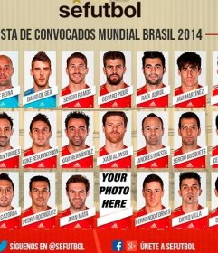 Photomontage of the Spain squad for the World Cup Brazil 2014