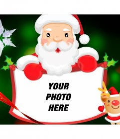 Photomontage with Santa Claus to put your photo with text Happy Holidays
