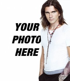 You want to put your picture next to Juanes? Its simple just upload a photo and creates a photomontage to put as profile photo etc. 