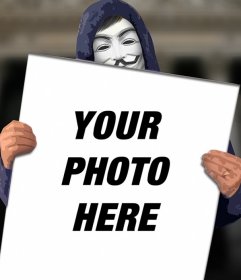 Photomontage to put your photo on a poster anonymous subject
