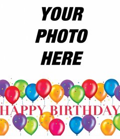 Birthday party frame for editing with your photo for free