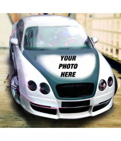 Photo montage of a tunning car to put your photo on the hood
