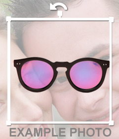 Exotic violet sunglasses that you can paste on your photos as sticker 