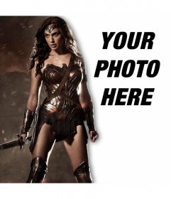 Add your photo next to the new Wonder Woman with this online effect