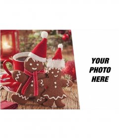 Christmas collage to put your photo along with two gingerbread men