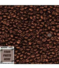 Game: find the face in the coffee beans. Add a photo to hide it