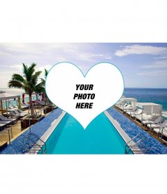 Summery photomontage to put your photo along with a luxurious pool
