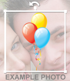 Sticker of colorful balloons to decorate birthday photos