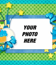 Birthday card for personalization by adding a photo