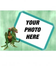 Photo Frame green dragon that you put your background photo