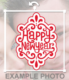 Photo sticker of Happy New Year in English