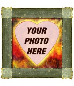 Photo frame heart-shaped style with rusty iron 