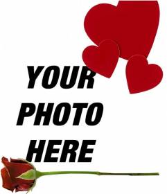 Put in your photo a rose and a heart with this online photo montage