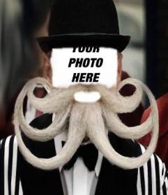 Put on you an original octopus-shaped beard with this photomontage 