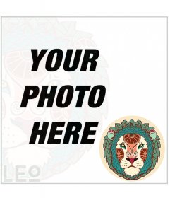 Photo effect of Leo sign to decorate your photos with a frame