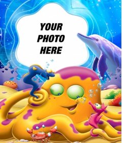 Your picture in the bottom of a sea full of animal pictures underwater