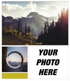 Collage of forests, mountains and unknown places with an indie twist