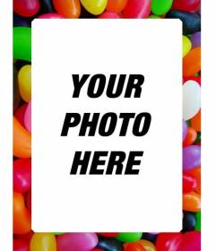 Jelly beans picture frame to make online with your photo