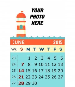 Calendar with your photo of June 2015
