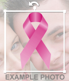 Pink ribbon against Cancer photo effects