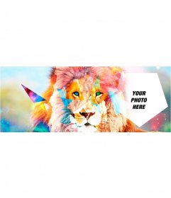 Hipster cover photo for Facebook with a lion 