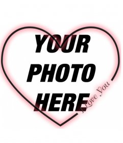 Simple heart-shaped frame for a picture with a I love you in English. For lovers, give it to your partner on Valentine"s Day