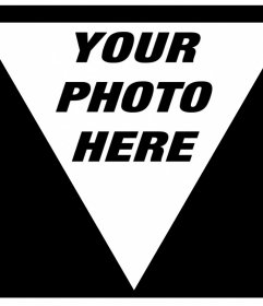 Black frame in a triangle shape to add your photo for free 